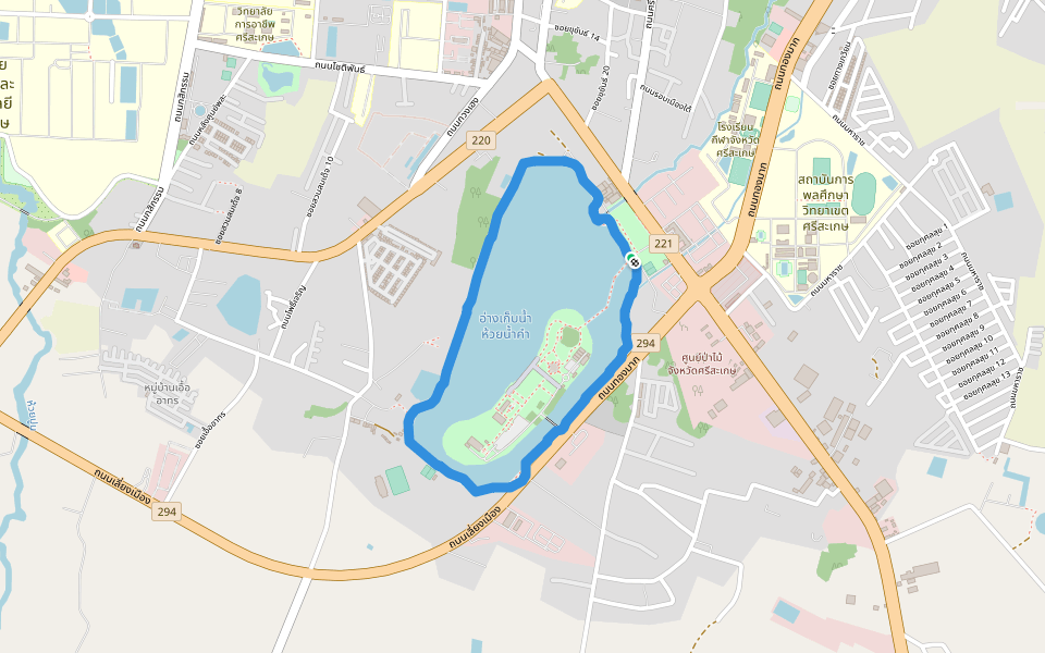 อ่างเก็บน้ำห้วยน้ำคำ walking route map in Mueang Tai