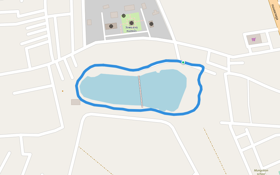 วัดพระธาตุหนองบัว walking route map in Ubon Ratchathani