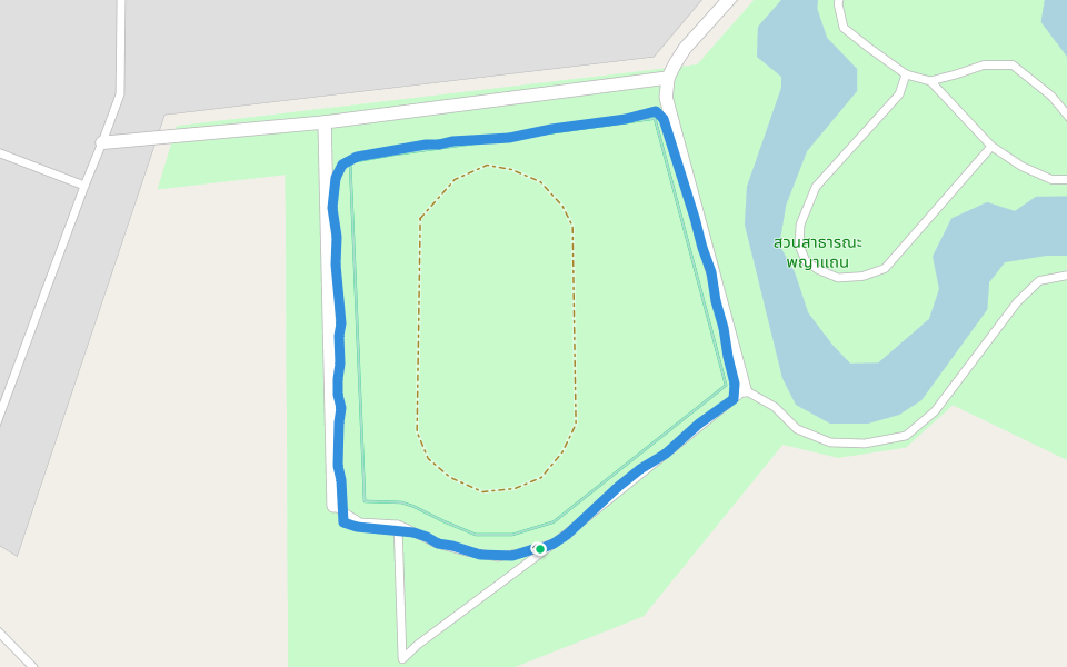 สวนสาธารณะพญาแถน walking route map in Tambon Nai Mueang