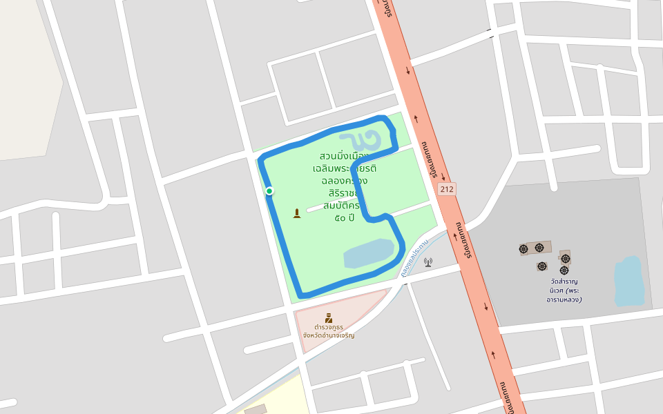 สวนมิ่งเมืองเฉลิมพระเกียรติ ฉลองครองสิริราชย์สมบัติครบ ๕๐ ปี walking route map in Bung