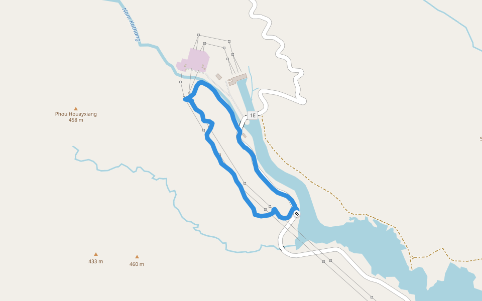 Nam Kathang walking route map in Ban Lao