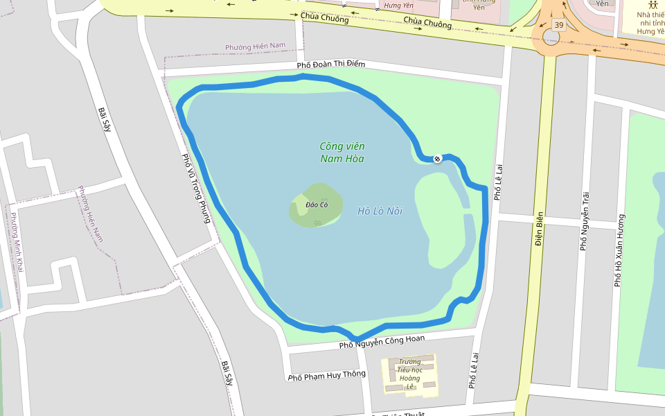 Hồ Lò Nồi walking route map in Thành phố Hưng Yên