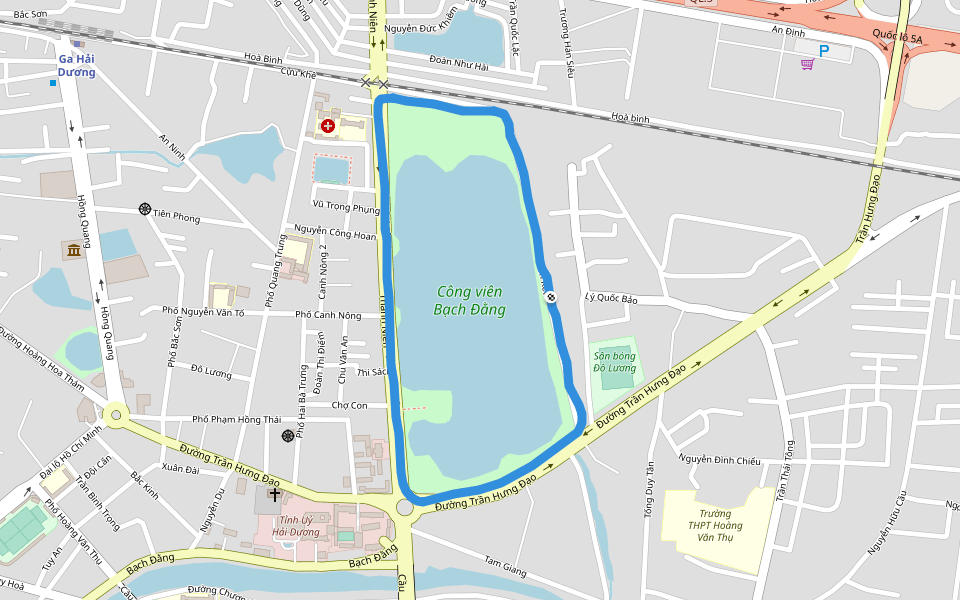 Công viên Bạch Đằng walking route map in Hải Dương