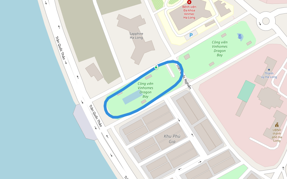 Công viên Vinhomes Dragon Bay walking route map in Thành phố Hạ Long