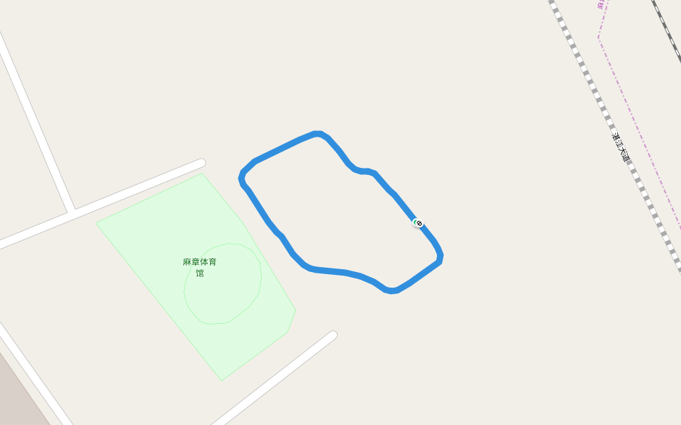 麻章体育馆 walking route map in Zhan Jiang Shi