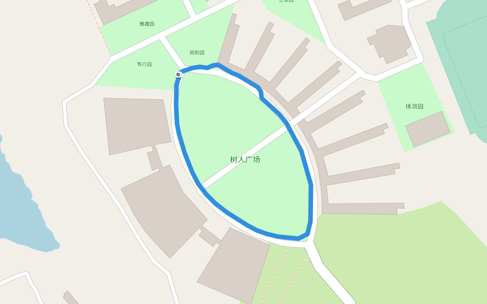 树人广场 walking route map in Zhan Jiang Shi