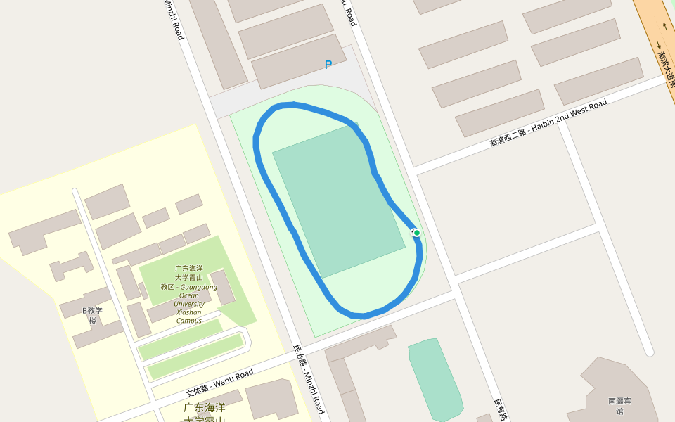 广东海洋大学霞山校区 walking route map in Zhan Jiang Shi