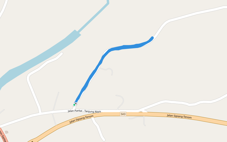 Jalan Kg Meritam walking route map in Sipitang