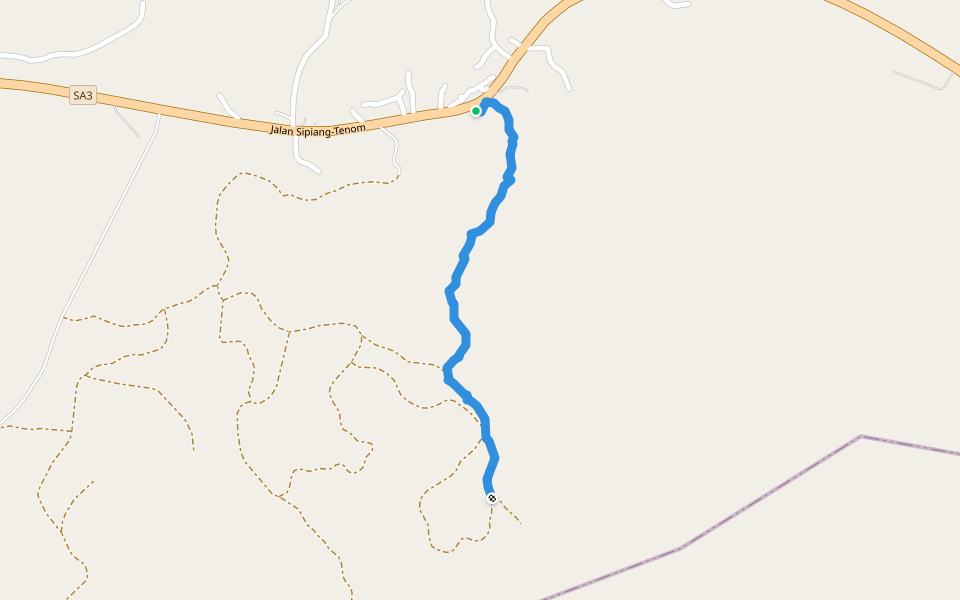 jalan lembaga getah walking route map in Sipitang