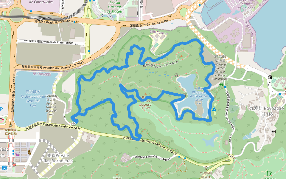 成功巅 - walking route map in Coloane Village