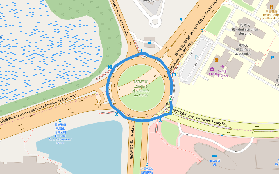 路氹連貫公路圓形地 Rotunda do Istmo walking route map in Cotai