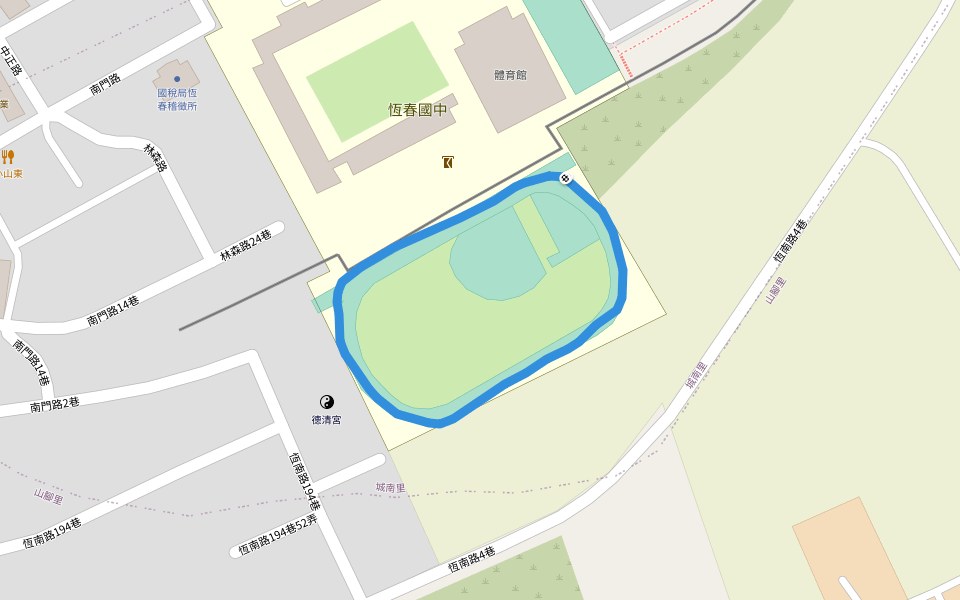 恆春國中 walking route map in Hengchun