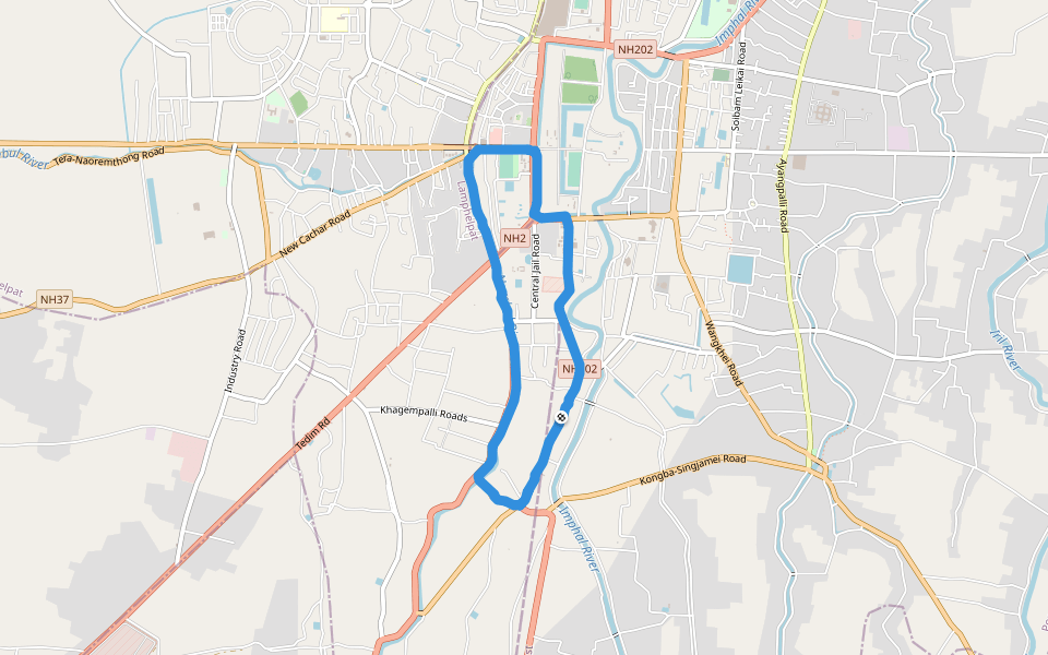 Impha walking route map in Imphal
