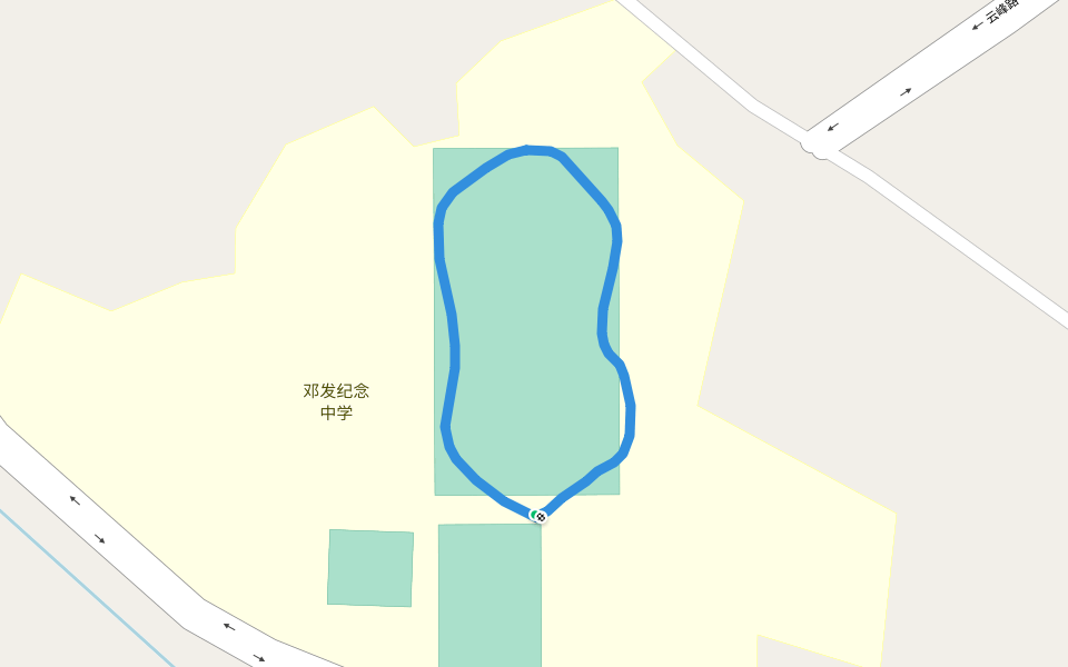 邓发纪念中学 walking route map in Yunfu