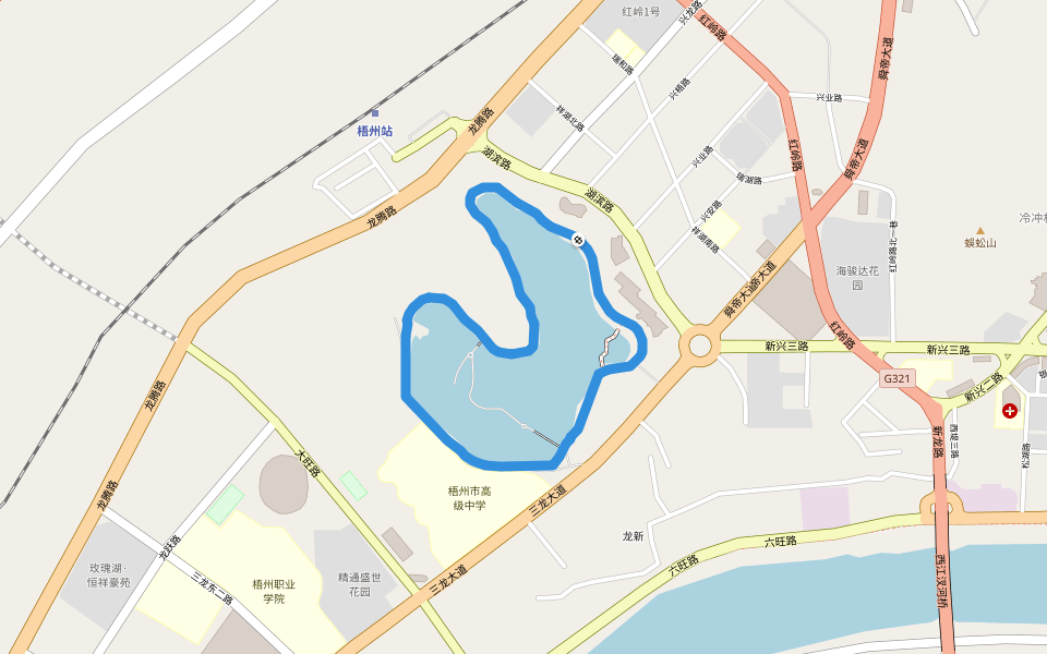 玫瑰湖 walking route map in Wu Zhou Shi