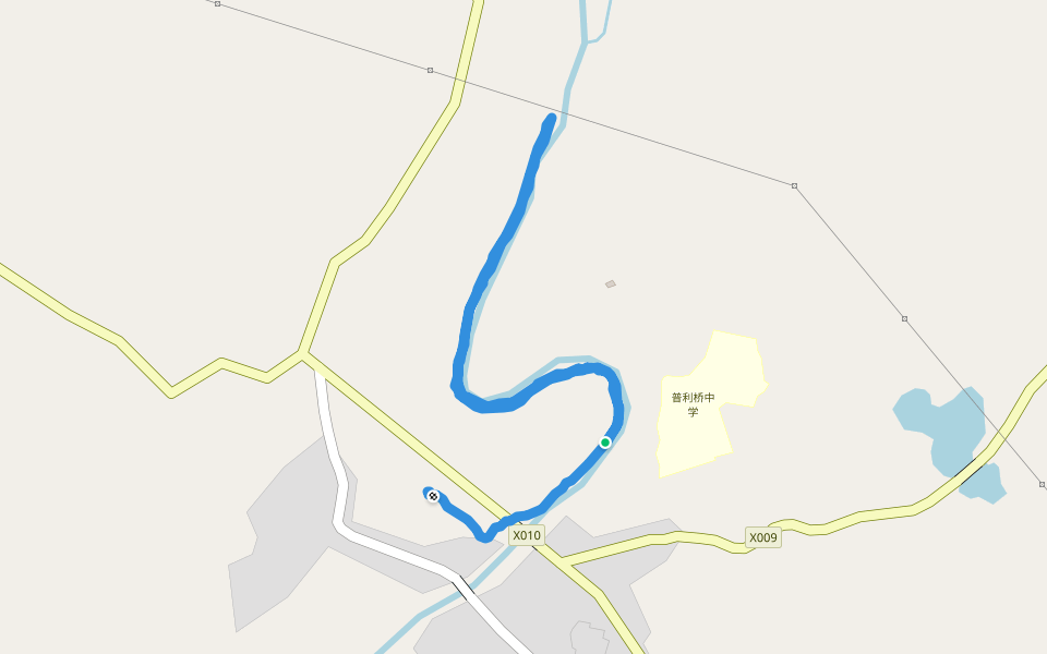 普利桥岚江风光带 walking route map in Yongzhou