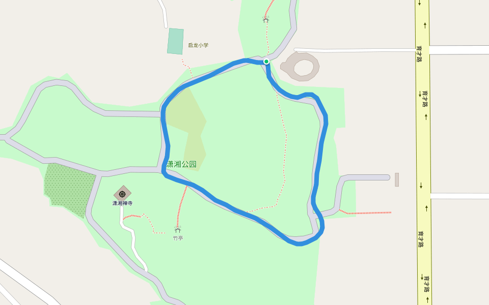 潇湘公园 walking route map in Yong Zhou Shi