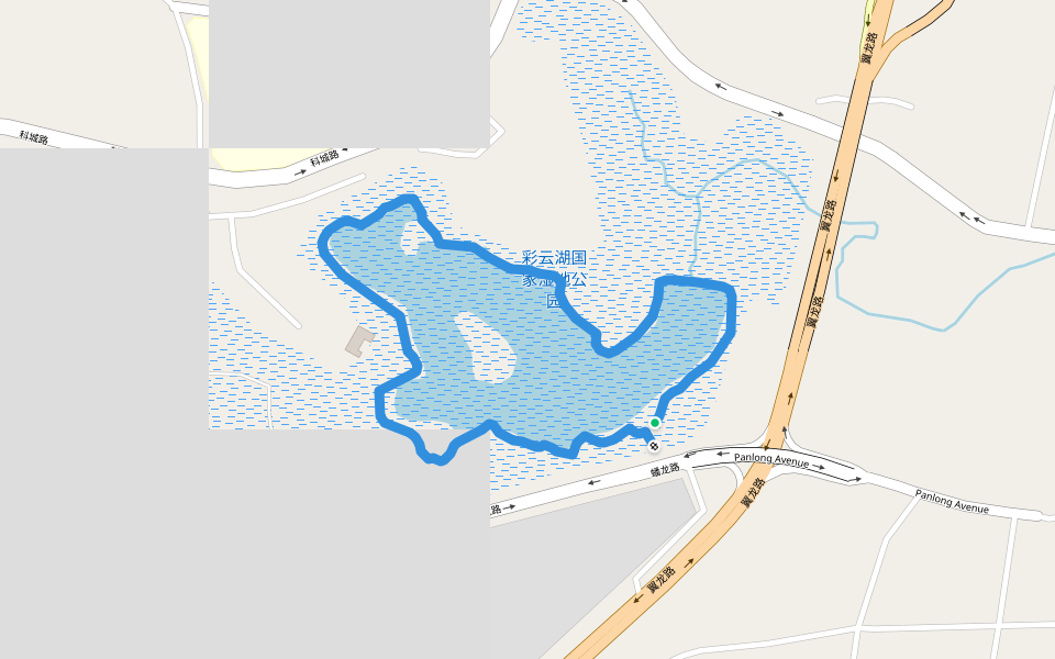 彩云湖国家湿地公园 walking route map in Chongqing