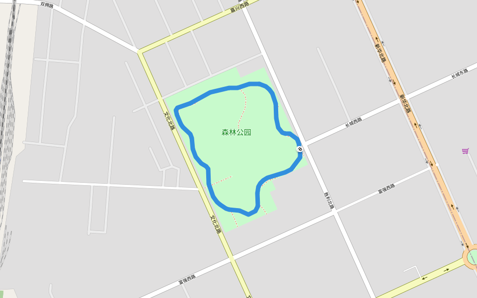 森林公园 walking route map in Jia Yu Guan Shi