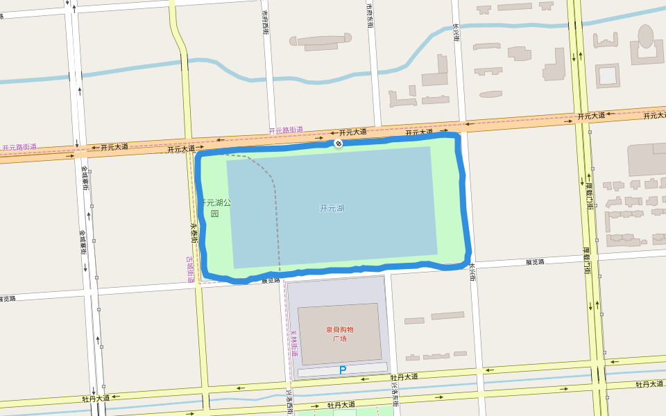 开元湖公园 walking route map in Luo Yang Shi