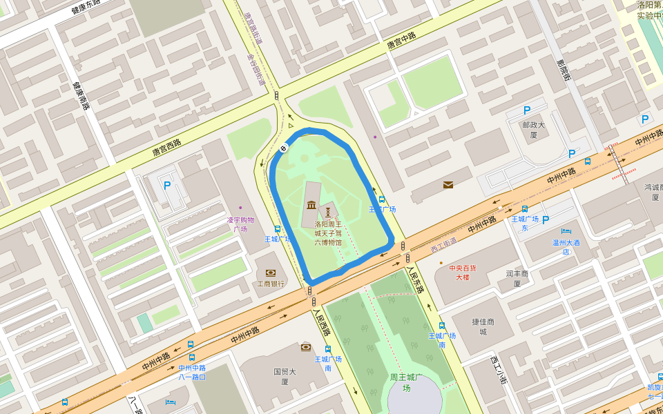 天子驾六博物馆 walking route map in Luo Yang Shi