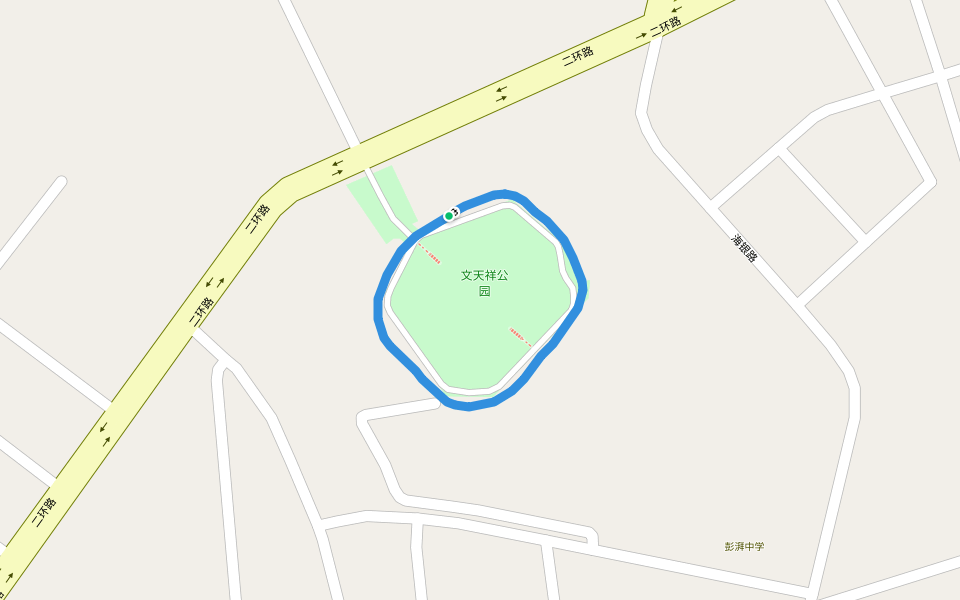 文天祥公园 walking route map in Shanwei