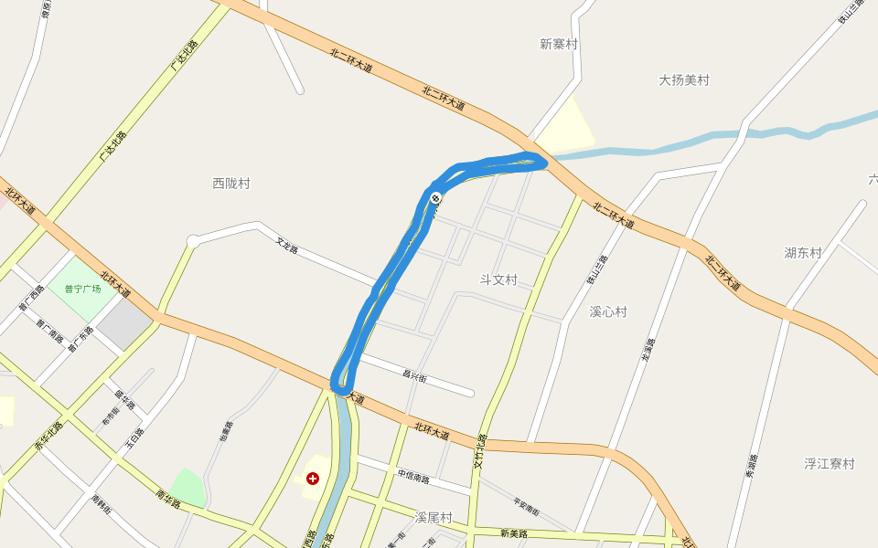 新河西路-新河东路 walking route map in Jieyang