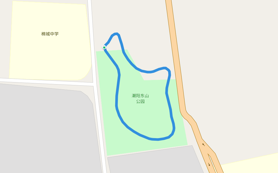 潮阳东山公园 walking route map in Shan Tou Shi