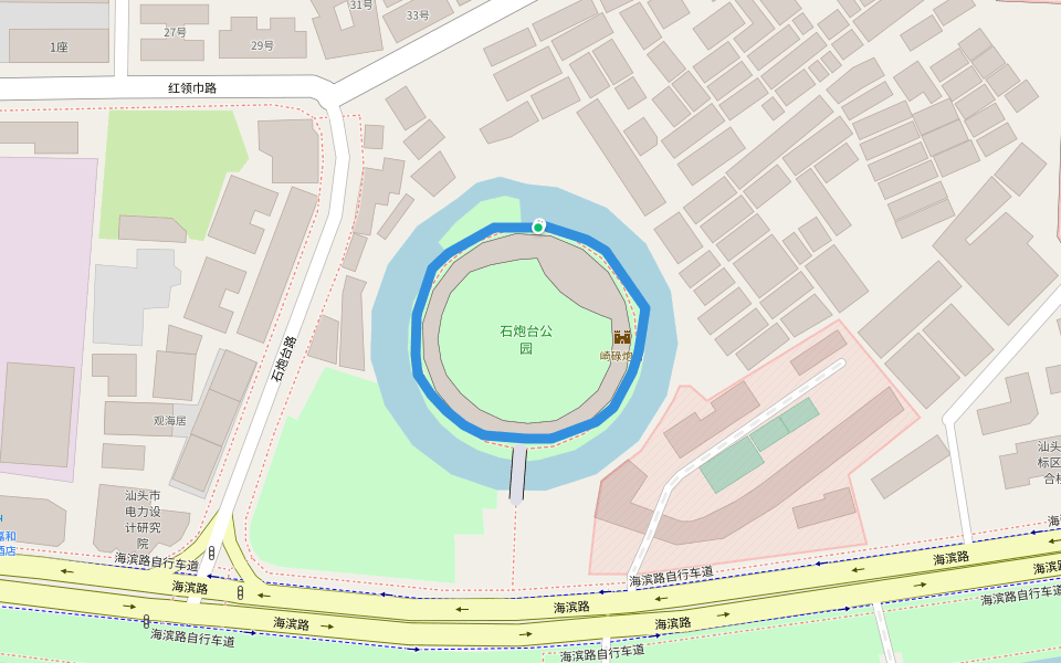 石炮台公园 walking route map in Shan Tou Shi