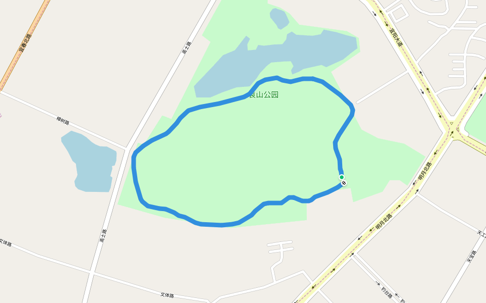 袁山公园 walking route map in Yi Chun Shi