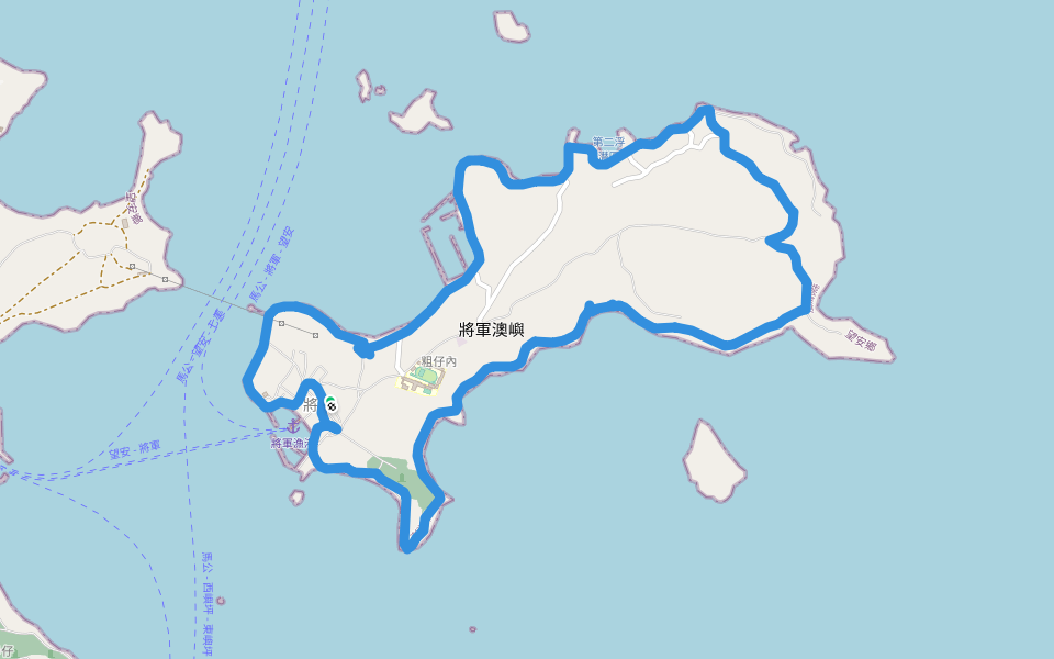 將軍村 walking route map in Wang'an