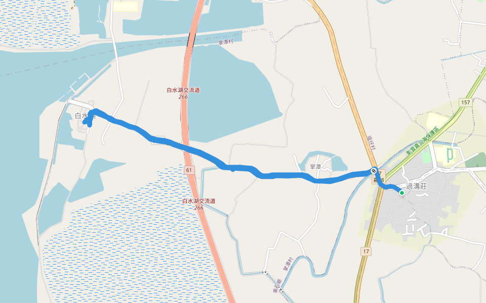 白水湖 walking route map in Budai