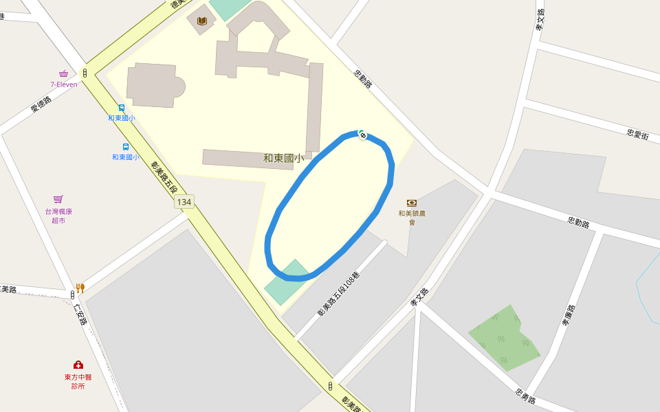 和東國小 walking route map in Hemei