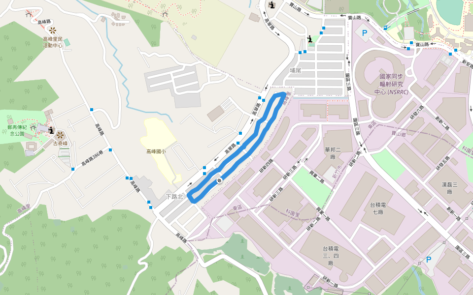 高峰里 walking route map in Hsinchu