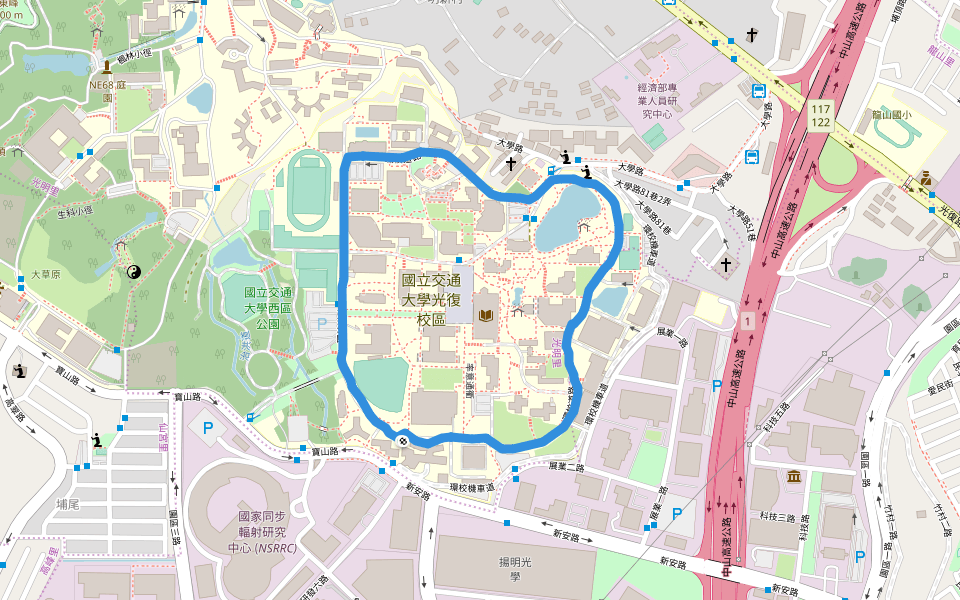 國立交通大學光復校區 walking route map in Hsinchu
