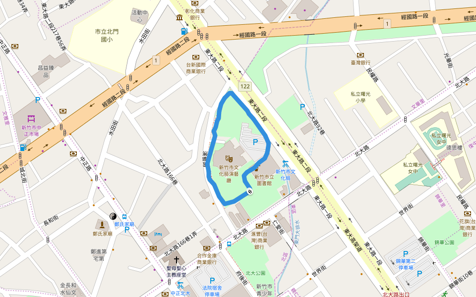 文化公園 walking route map in Hsinchu