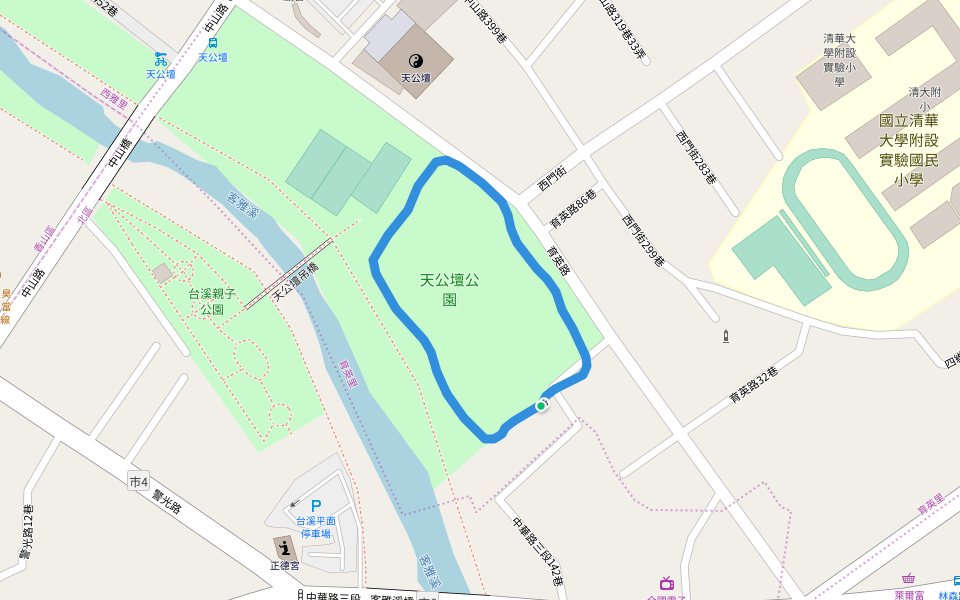 天公壇公園 walking route map in Hsinchu