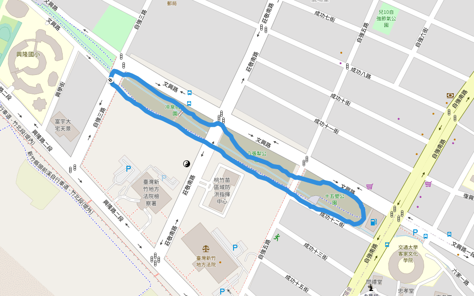 文興路 walking route map in Zhubei