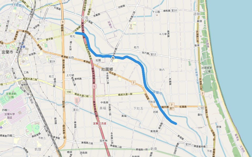 溪北環線自行車道 walking route map in Zhuangwei