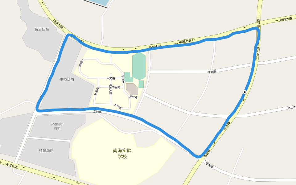 伊顿华府 walking route map in Zhoushan