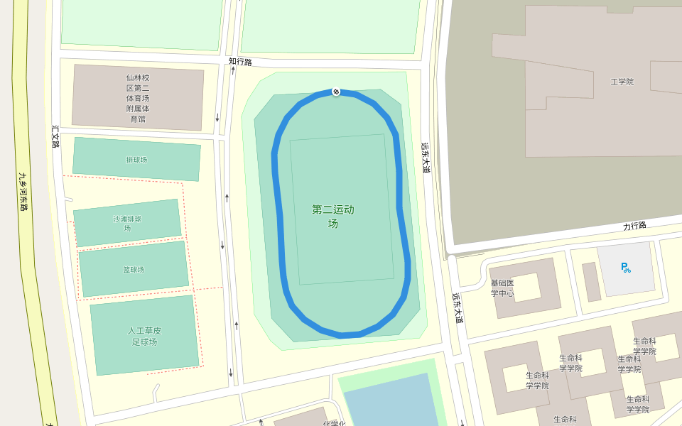 仙林校区第二体育场 walking route map in Nanjing