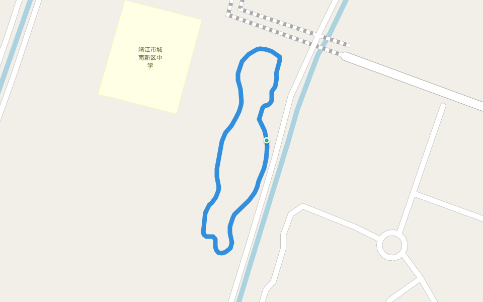 靖江市城南新区中学 walking route map in Tai Zhou Shi