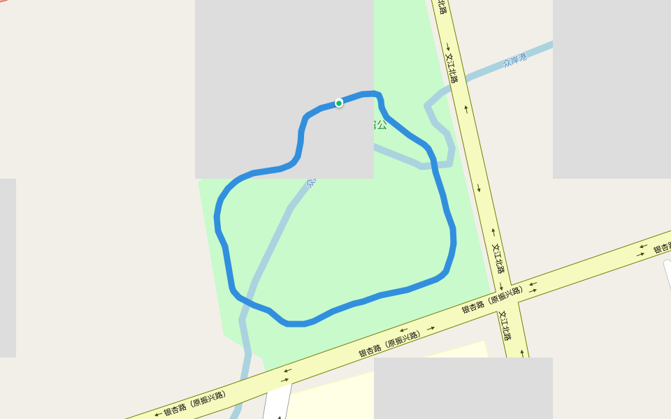 龙河湾公园 walking route map in Tai Zhou Shi