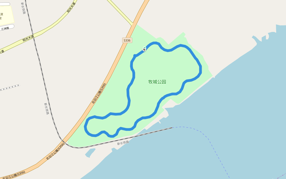 牧城公园 walking route map in Tai Zhou Shi