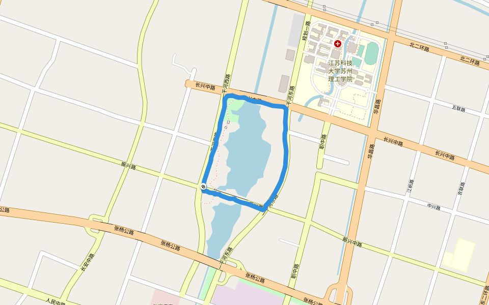 鹿鸣庄 walking route map in 苏州市