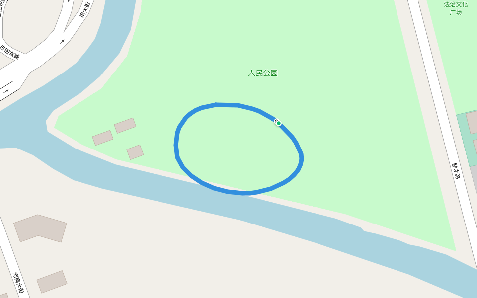 人民公园 walking route map in Tai Zhou Shi