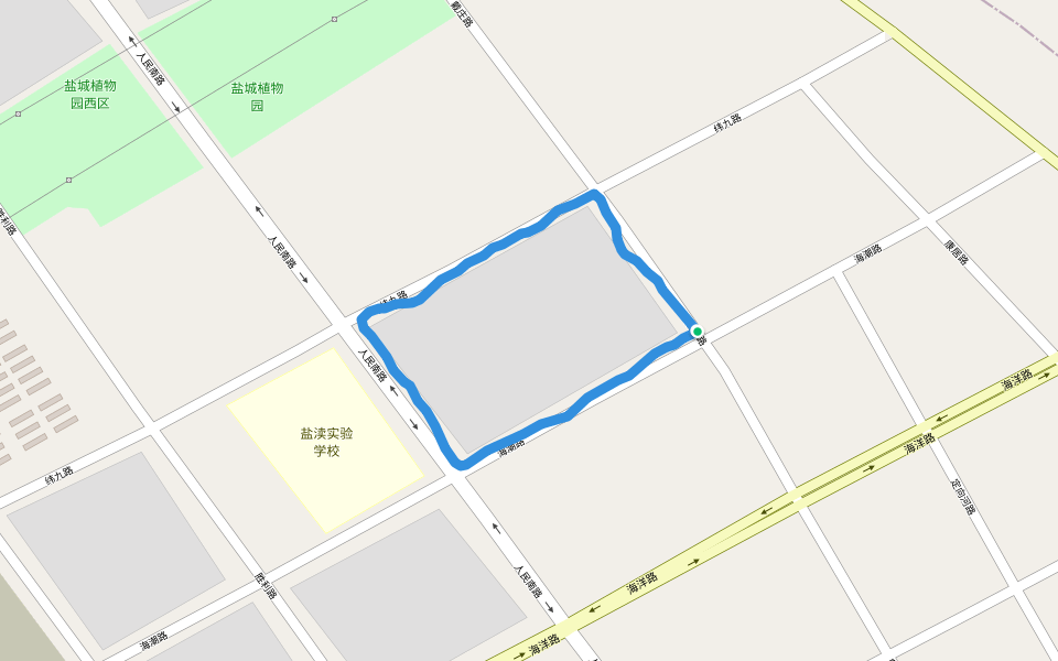 盐渎实验学校 walking route map in Yan Cheng Shi