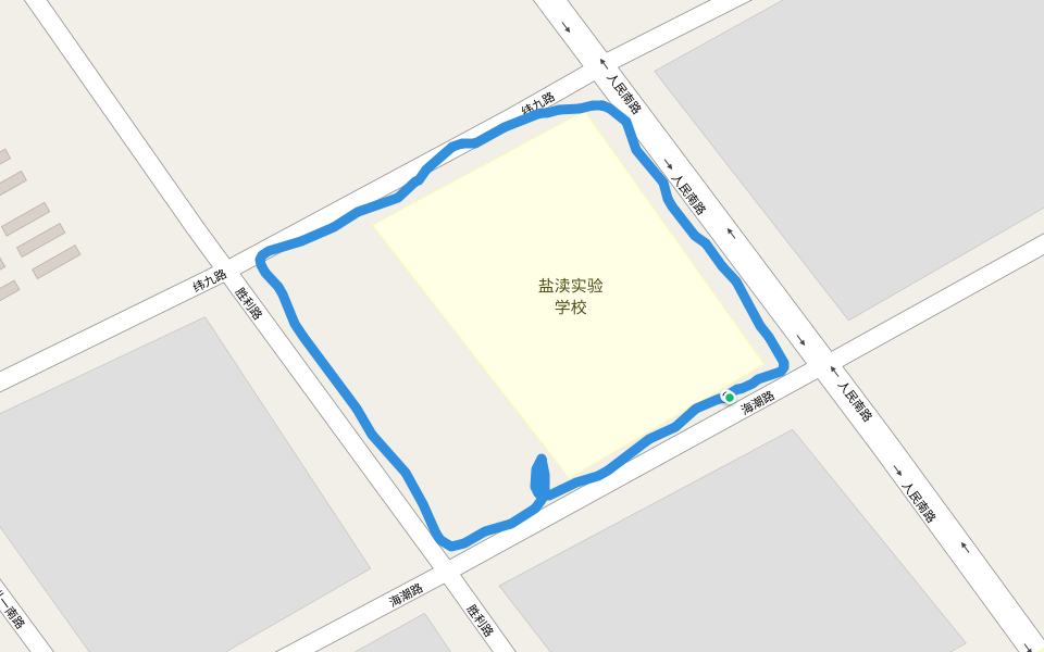 盐渎实验学校 walking route map in Yan Cheng Shi