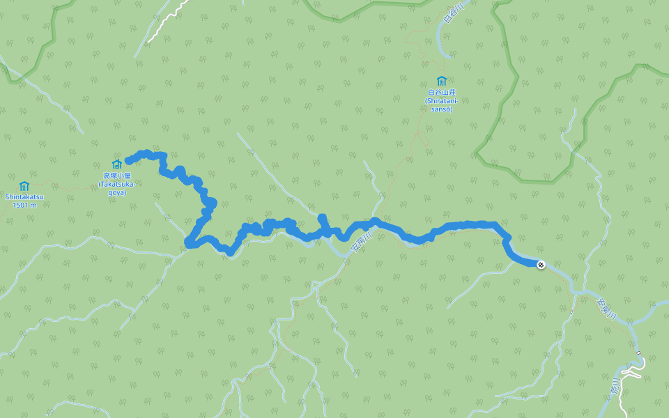 夫婦杉 walking route map in Yakushima