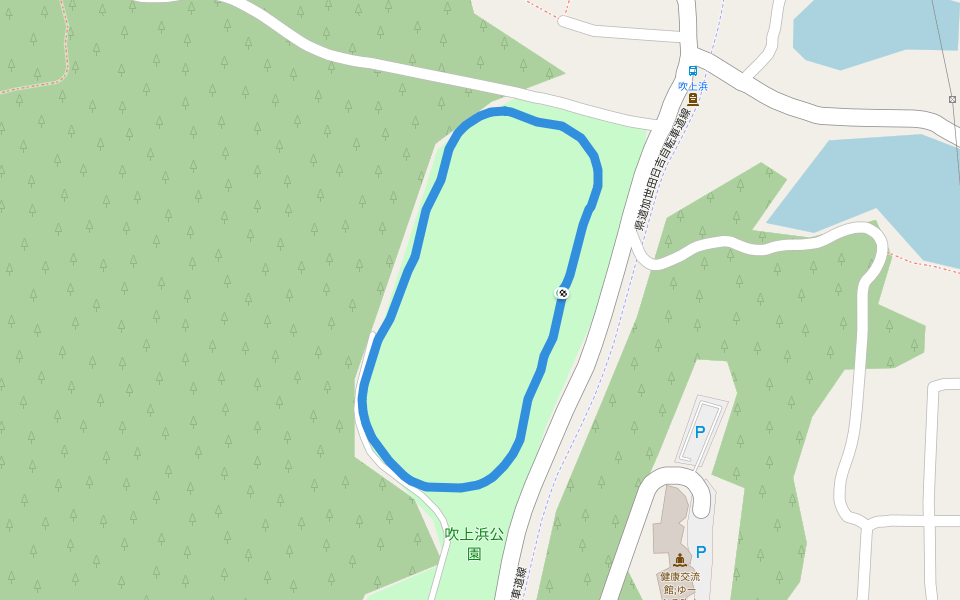 吹上浜公園 walking route map in Hioki